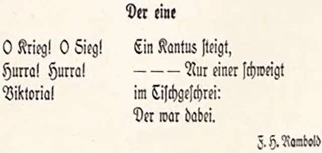 Gedicht aus dem Vorwort eines Lesebuchs aus den 1920er Jahren